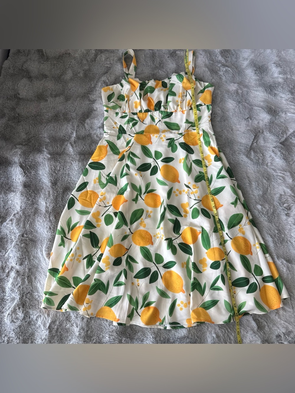 Belle Poque Vintage A-line Sleeveless Flowy Midi Dress Lemon SIze Large-0575 - Picture 4 of 9